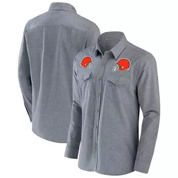 Мужская коллекция NFL x Darius Rucker от Fanatics серая рубашка на пуговицах с длинным рукавом из шамбре Cleveland Browns