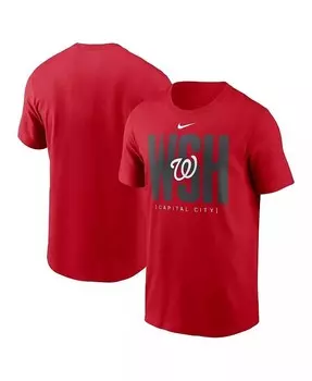 Мужская красная футболка с табло Washington Nationals Nike, красный