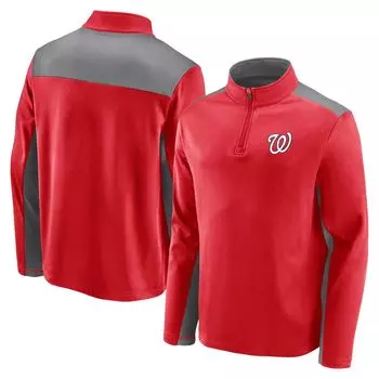 Мужская красная куртка с молнией на четверть и логотипом команды Washington Nationals Team Primary Fanatics