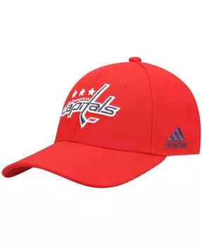 Мужская красная регулируемая кепка с логотипом Washington Capitals Primary adidas