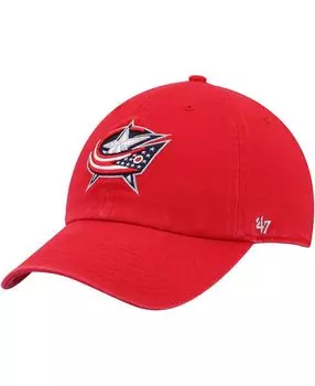 Мужская красная регулируемая шапка Columbus Blue Jackets Team Clean Up '47 Brand