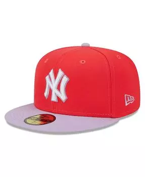 Мужская красно-лавандовая двухцветная приталенная шляпа New York Yankees Spring Color 59FIFTY New Era
