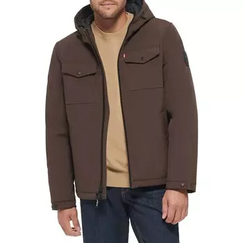 Мужская куртка Levi's Softshell Storm на стеганой подкладке, цвет Dark Brown