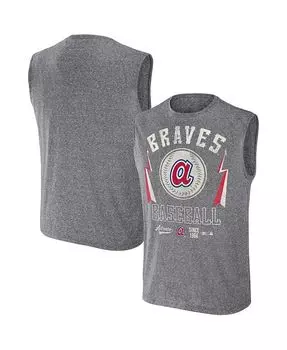 Мужская майка Darius Rucker Collection от Charcoal Atlanta Braves Muscle Tank Top Fanatics, серый
