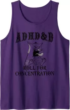 Мужская майка Funny Tees Gamer RPG Apparel Cats RPG Gamer Roll For Concentration, фиолетовый