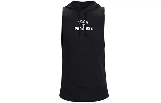 Мужская майка Under Armour с надписью и капюшоном, черный