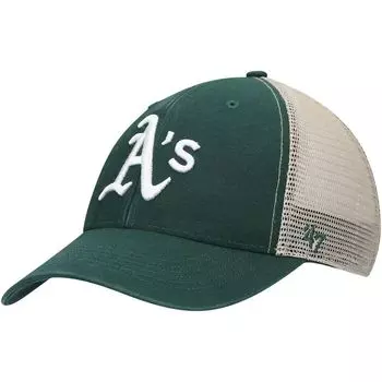 Мужская мытая кепка '47 Green/Natural Oakland Athletics Flagship MVP Trucker Snapback