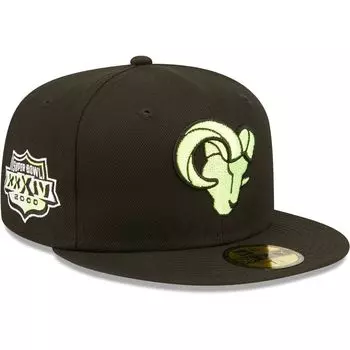 Мужская облегающая шляпа New Era Black Los Angeles Rams Super Bowl XXXIV Summer Pop 59FIFTY
