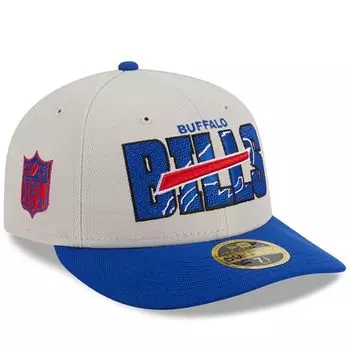 Мужская облегающая шляпа New Era Stone/Royal Buffalo Bills 2023 NFL Draft Low Profile 59FIFTY