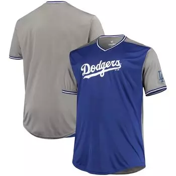 Мужская однотонная футболка с v-образным вырезом Profile Royal/голубая Los Angeles Dodgers