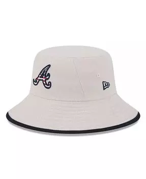 Мужская панама цвета хаки Atlanta Braves 2024 Четвертое июля New Era, бежевый