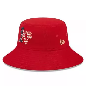 Мужская панама New Era Red Oakland Athletics 2023 Четвертое июля