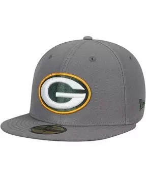 Мужская приталенная шляпа Green Bay Packers Storm 59FIFTY графитового цвета New Era, серый
