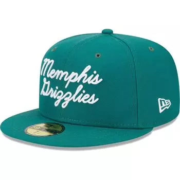 Мужская приталенная шляпа New Era Augusta Green Memphis Grizzlies Script 59FIFTY