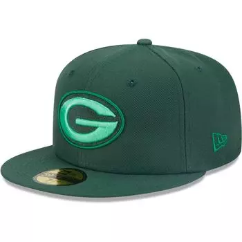 Мужская приталенная шляпа New Era Green Green Bay Packers Monocamo 59FIFTY