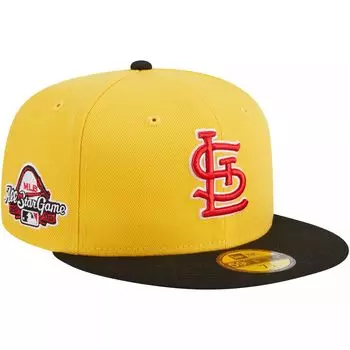 Мужская приталенная шляпа New Era желто-черная St. Louis Cardinals Grilled 59FIFTY