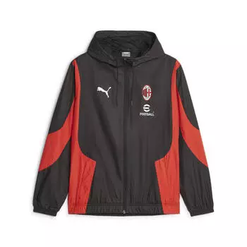 Мужская разминочная куртка AC Milan PUMA Black For All Time Red