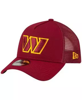 Мужская регулируемая кепка Washington Commanders A-Frame Trucker 9FORTY бордового цвета New Era