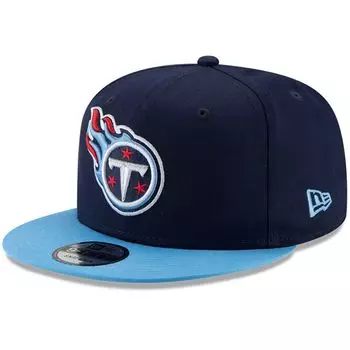 Мужская регулируемая шляпа Snapback New Era темно-синего/голубого цвета Tennessee Titans Basic 9FIFTY