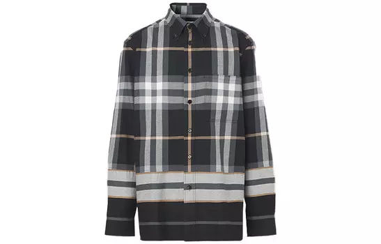 Мужская рубашка Burberry, цвет Black/Gray