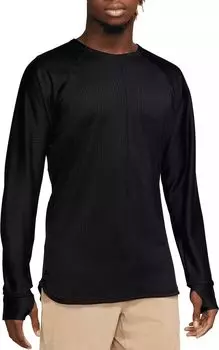 Мужская рубашка для йоги с круглым вырезом Nike Dri-FIT, черный