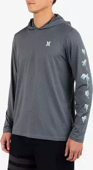 Мужская рубашка для серфинга Hurley Icon Palm с длинным рукавом, черный