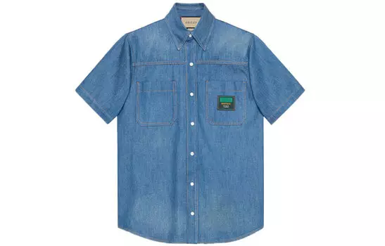 Мужская рубашка GUCCI, цвет Blue