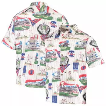 Мужская рубашка на пуговицах Reyn Spooner белая/красная Philadelphia Phillies Scenic