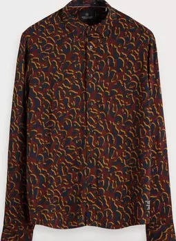 Мужская рубашка обычного кроя с леопардовым принтом Scotch & Soda, леопард