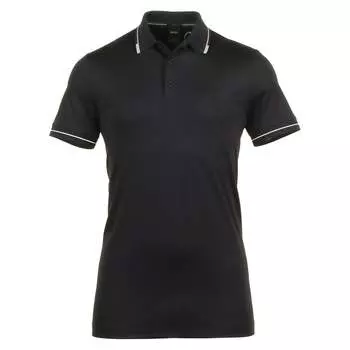 Мужская рубашка-поло Hugo Boss Paul Pro с коротким рукавом, черная