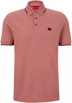 Мужская рубашка поло Hugo Deresino 232 с коротким рукавом, розовая Hugo Boss
