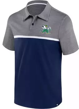 Мужская рубашка-поло NCAA Notre Dame Fighting Irish Grey/темно-синего цвета с полосками