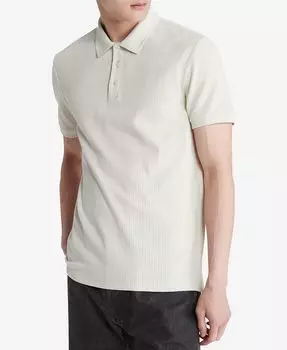 Мужская рубашка-поло обычного кроя с короткими иголками Calvin Klein, белый