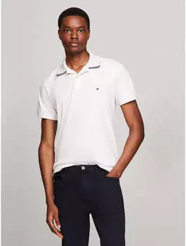 Мужская рубашка-поло Tommy Hilfiger Under Collar Tipped Regular Fit Polo, цвет optic white