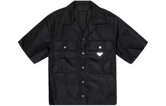 Рубашка мужская Prada с карманами, черный