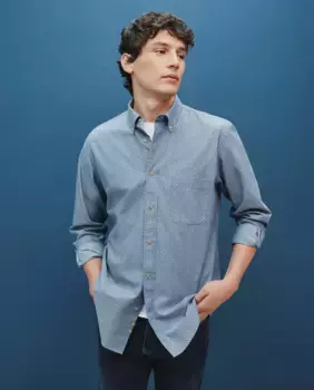 Мужская рубашка с принтом Dustin, синий