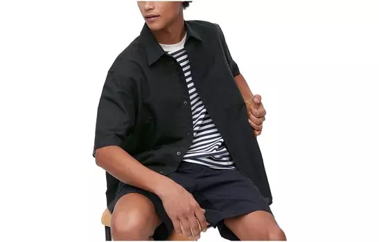 Мужская рубашка UNIQLO, цвет Black
