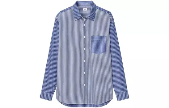 Мужская рубашка UNIQLO, цвет Blue