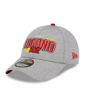 Мужская серая регулируемая шляпа Joey Logano Name Splash 9FORTY Snapback New Era