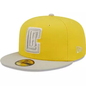 Мужская шляпа New Era желто-серая LA Clippers Color Pack 59FIFTY