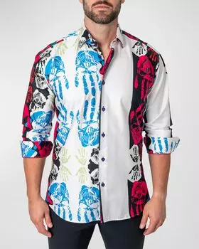 Мужская спортивная рубашка Fibonacci HandSkull Maceoo, цвет White