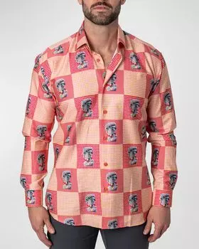 Мужская спортивная рубашка Fibonacci PopArt Maceoo, цвет Red