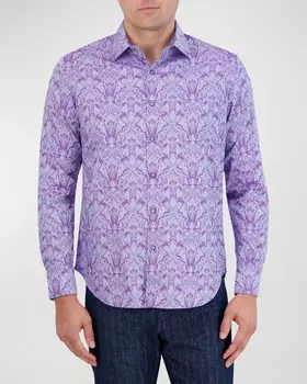 Мужская спортивная рубашка Highland 4 Damask Robert Graham, цвет Magenta