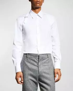 Мужская спортивная рубашка с ремешком Alexander McQueen, цвет Black