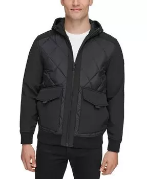 Мужская стеганая куртка с карманами Kenneth Cole, черный