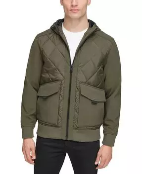 Мужская стеганая куртка с карманами Kenneth Cole, зеленый