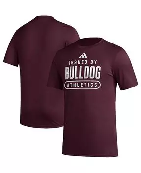 Мужская темно-бордовая футболка Mississippi State Bulldogs AEROREADY Pregame adidas, красный