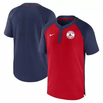 Мужская темно-красная футболка Boston Red Sox City Plate Performance Henley Raglan Nike