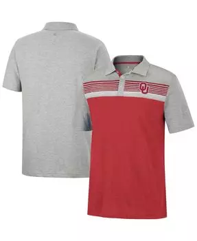 Мужская темно-красная, серая рубашка-поло oklahoma sooners caddy polo shirt Colosseum, мульти