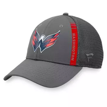 Мужская темно-серая мужская кепка Fanatics Washington Capitals Authentic Pro Home Ice Trucker Snapback